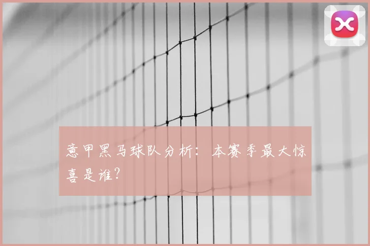 意甲黑马球队分析：本赛季最大惊喜是谁？