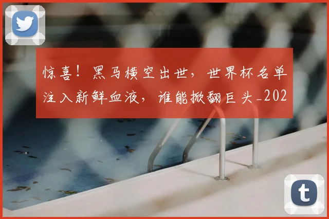 惊喜！黑马横空出世，世界杯名单注入新鲜血液，谁能掀翻巨头_20260704174330